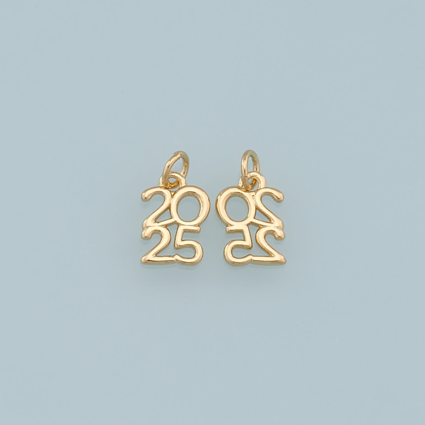 Gold 2025 Charms,18K Gold Filled 2025 Number Pendant,2025 Year Charms Bracelet Necklace for DIY Jewelry Making Supply