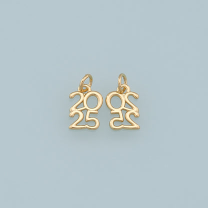 Gold 2025 Charms,18K Gold Filled 2025 Number Pendant,2025 Year Charms Bracelet Necklace for DIY Jewelry Making Supply