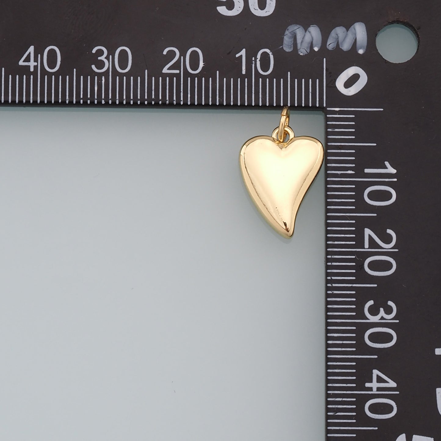 18K Gold Filled Heart Pendant,Heart Charm Bracelet Necklace for DIY Jewelry Making Supply