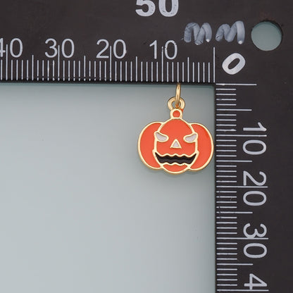 Gold Pumpkin Charms,18K Gold Filled Halloween Pendant,Pumpkin Charm Bracelet Necklace for DIY Jewelry Making Supply