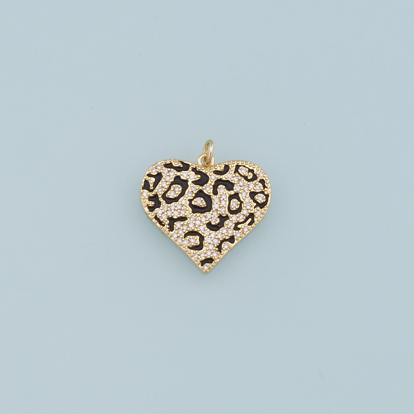 18K Gold Filled CZ Heart Pendant,Heart Charm Bracelet Necklace for DIY Jewelry Making Supply