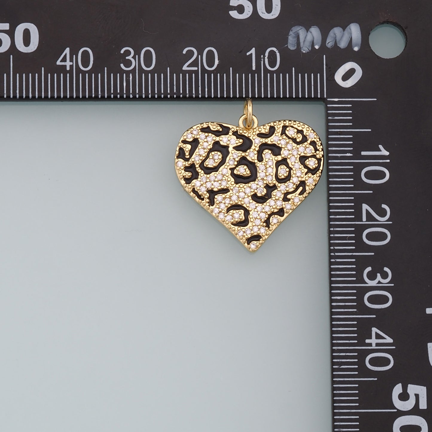 18K Gold Filled CZ Heart Pendant,Heart Charm Bracelet Necklace for DIY Jewelry Making Supply