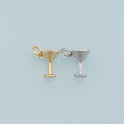 Gold Tiny Wine Glass Charms,18K Gold Filled Wine Glass Pendant,Wine Glass Charm Bracelet Necklace for DIY Jewelry Making Supply