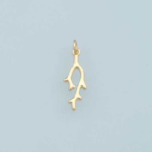 Gold Branches Charms,18K Gold Filled Branches Pendant,Branches Charm Bracelet Necklace for DIY Jewelry Making Supply