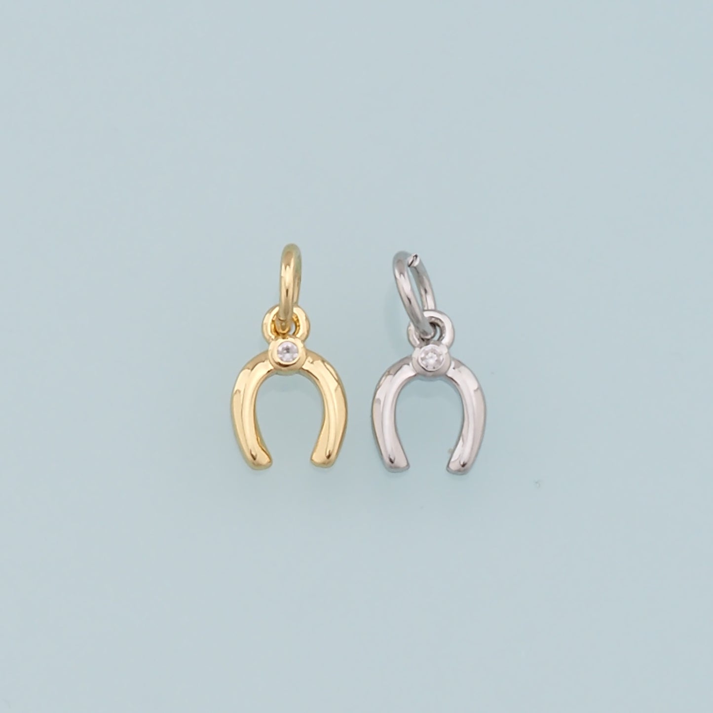 Gold Horseshoe Charms,18K Gold Filled Horseshoe Pendant,Horseshoe Charm Bracelet Necklace for DIY Jewelry Making Supply