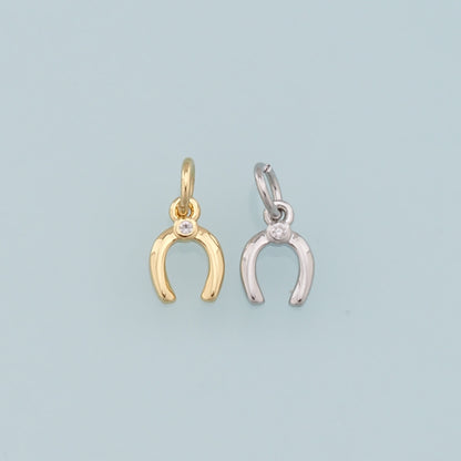 Gold Horseshoe Charms,18K Gold Filled Horseshoe Pendant,Horseshoe Charm Bracelet Necklace for DIY Jewelry Making Supply