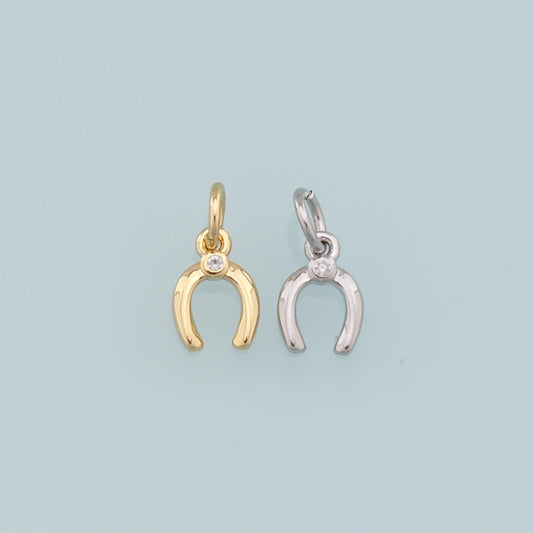 Gold Horseshoe Charms,18K Gold Filled Horseshoe Pendant,Horseshoe Charm Bracelet Necklace for DIY Jewelry Making Supply