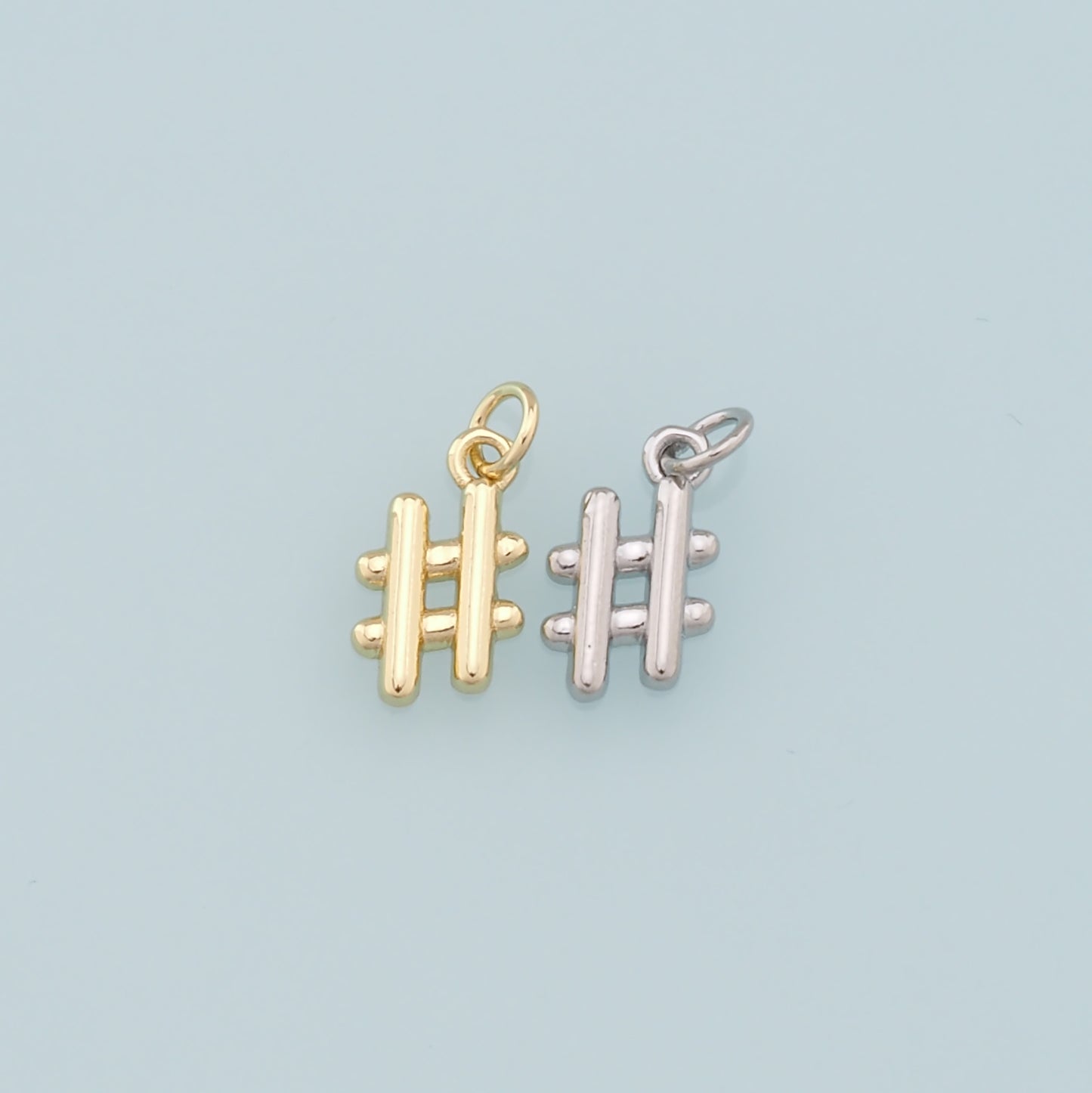 Gold Hashtag Charms,18K Gold Filled Hashtag Pendant,Punctuation Charm Bracelet Necklace for DIY Jewelry Making Supply