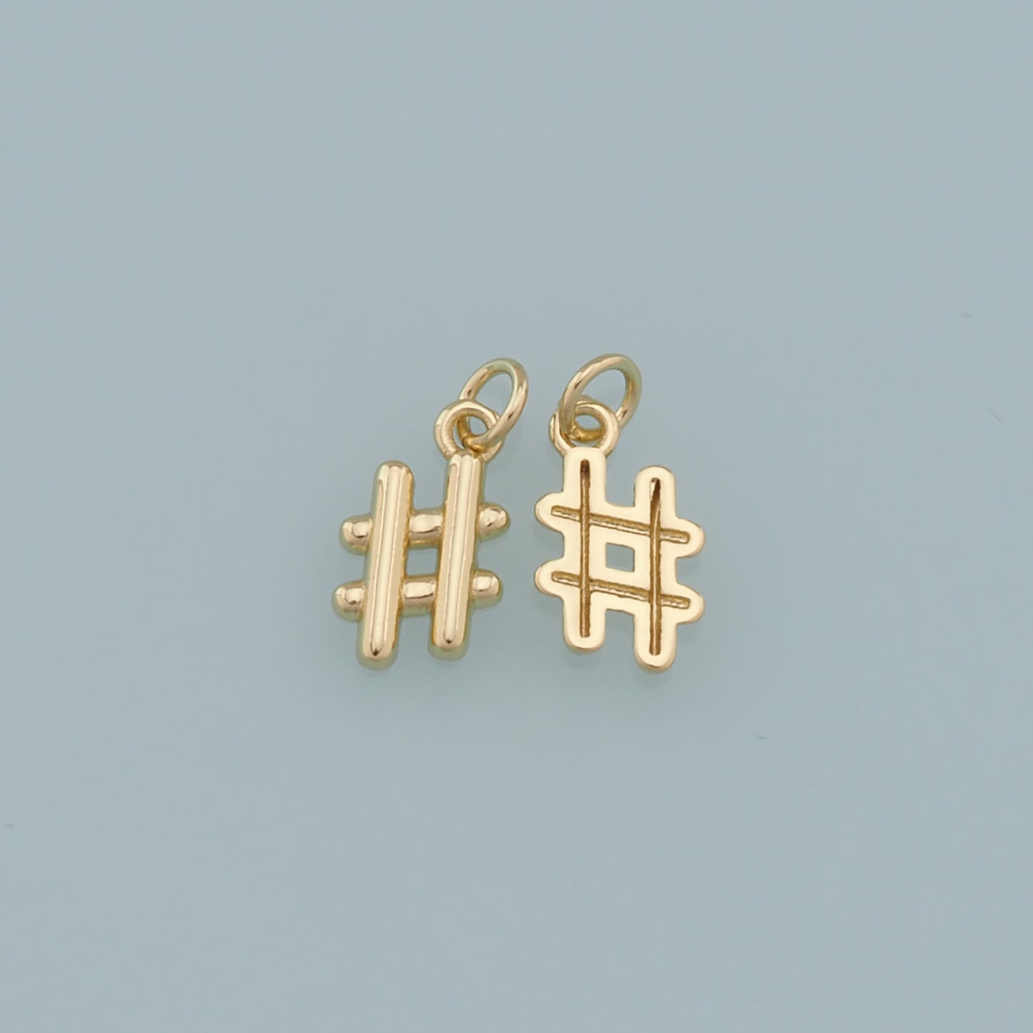 Gold Hashtag Charms,18K Gold Filled Hashtag Pendant,Punctuation Charm Bracelet Necklace for DIY Jewelry Making Supply