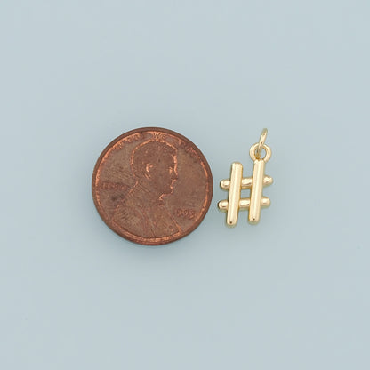 Gold Hashtag Charms,18K Gold Filled Hashtag Pendant,Punctuation Charm Bracelet Necklace for DIY Jewelry Making Supply