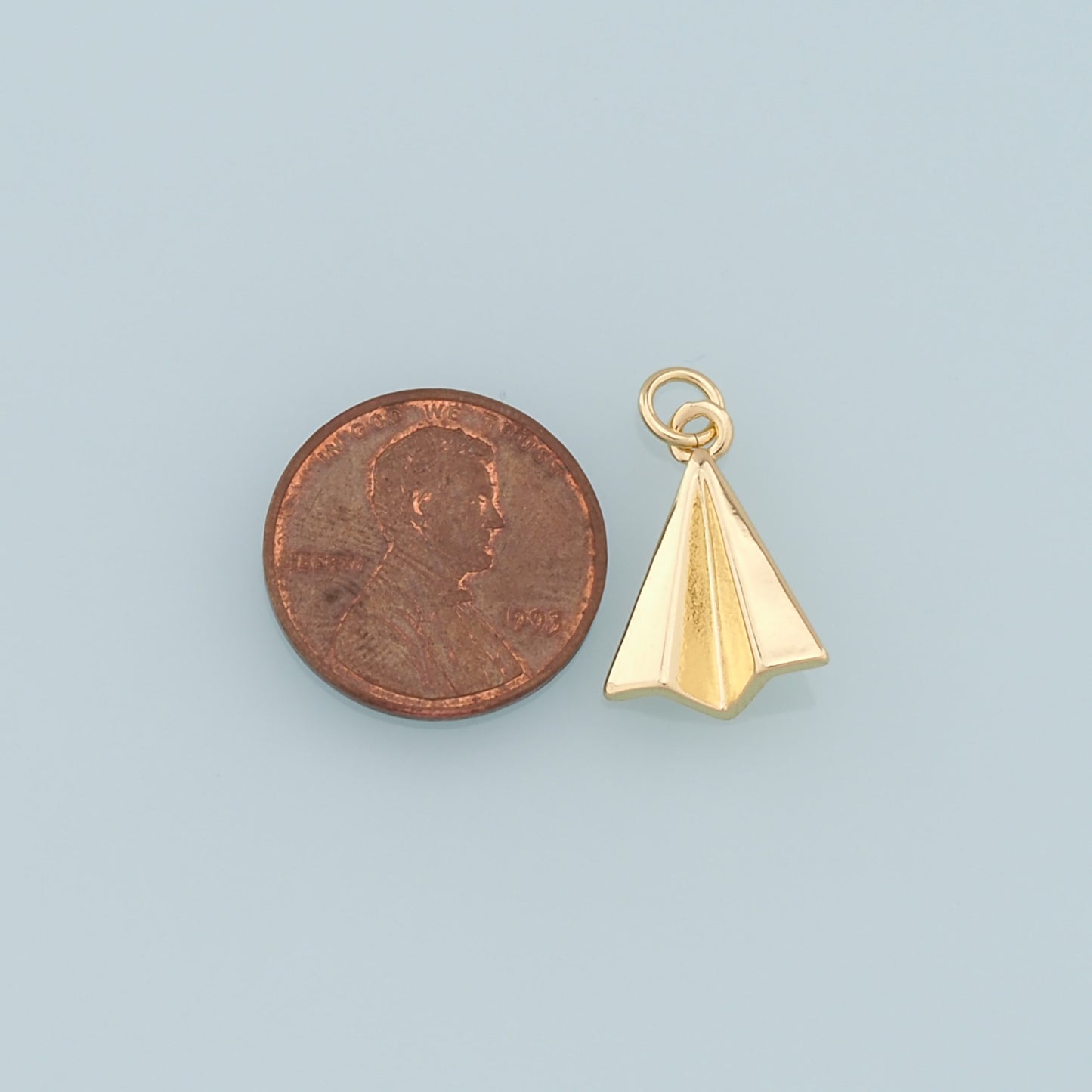 Gold Paper Airplane Charms,18K Gold Filled Origami Plane Pendant,Silver Origami Plane Charm Bracelet Necklace for DIY Jewelry Making Supply