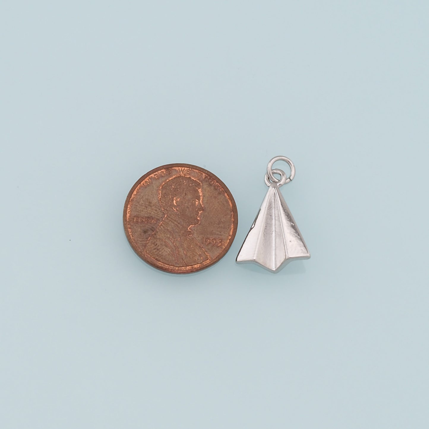 Gold Paper Airplane Charms,18K Gold Filled Origami Plane Pendant,Silver Origami Plane Charm Bracelet Necklace for DIY Jewelry Making Supply