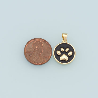 Gold Paw Charms,18K Gold Filled Cat Paw Pendant,Dog Paw Charm Bracelet Necklace for DIY Jewelry Making Supply