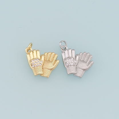 Gold Gloves Charms,18K Gold Filled Gloves Pendant,Silver Gloves Charm Bracelet Necklace for DIY Jewelry Making Supply