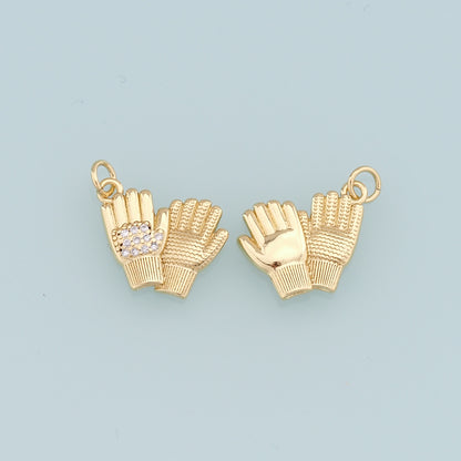 Gold Gloves Charms,18K Gold Filled Gloves Pendant,Silver Gloves Charm Bracelet Necklace for DIY Jewelry Making Supply