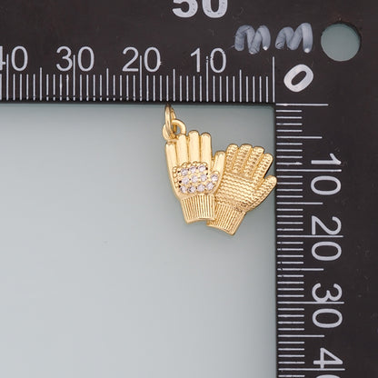 Gold Gloves Charms,18K Gold Filled Gloves Pendant,Silver Gloves Charm Bracelet Necklace for DIY Jewelry Making Supply