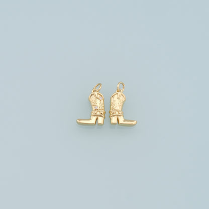 Gold Boots Charms,18K Gold Filled Boots Pendant,Cowboy Boots Charm Bracelet Necklace for DIY Jewelry Making Supply