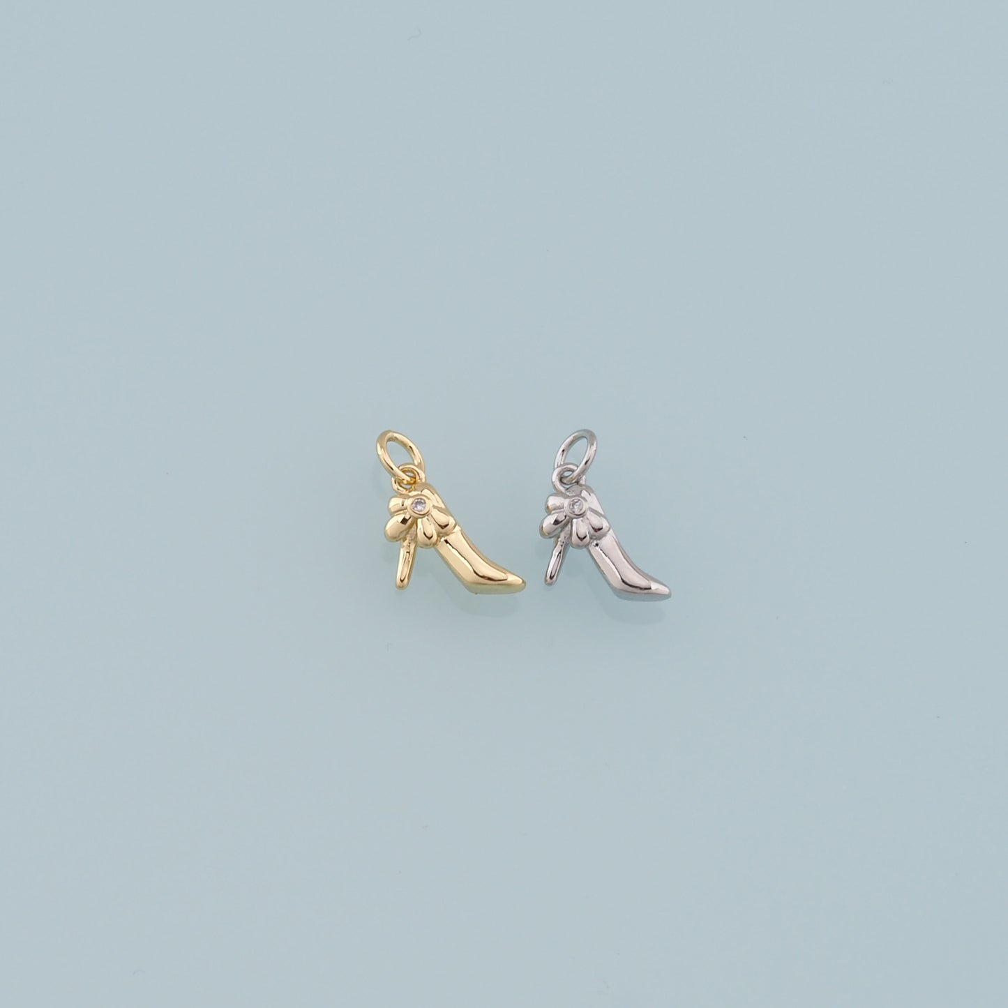 Gold High Heel Charms,18K Gold Filled High Heel Pendant,Stiletto Heels Charm Bracelet Necklace for DIY Jewelry Making Supply