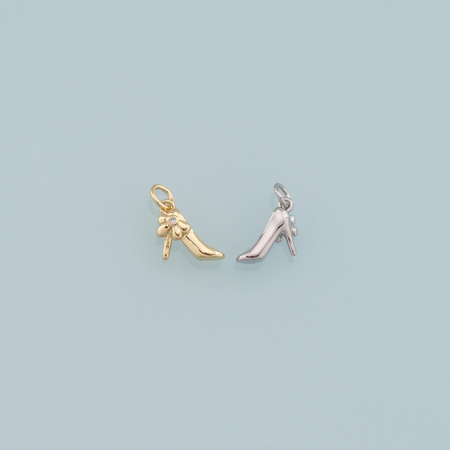 Gold High Heel Charms,18K Gold Filled High Heel Pendant,Stiletto Heels Charm Bracelet Necklace for DIY Jewelry Making Supply