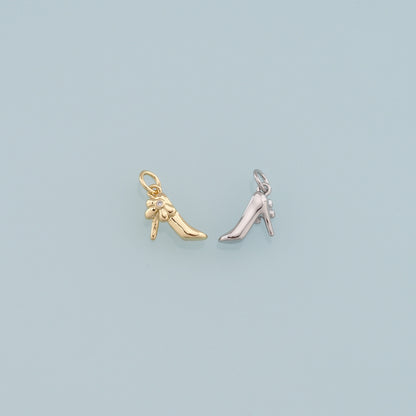 Gold High Heel Charms,18K Gold Filled High Heel Pendant,Stiletto Heels Charm Bracelet Necklace for DIY Jewelry Making Supply