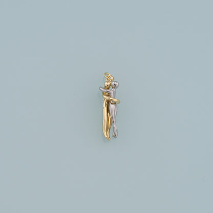 Hugging Couple Charms,18K Gold Filled Dancing Hugging Pendant,Soulmate Charm Bracelet Necklace for DIY Jewelry Making Supply