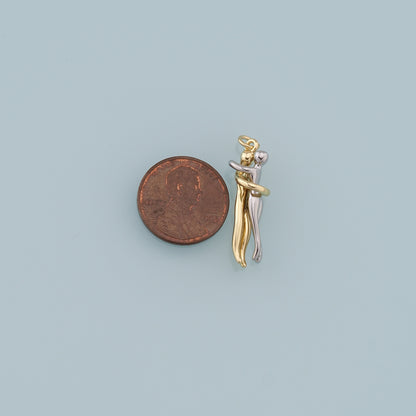 Hugging Couple Charms,18K Gold Filled Dancing Hugging Pendant,Soulmate Charm Bracelet Necklace for DIY Jewelry Making Supply
