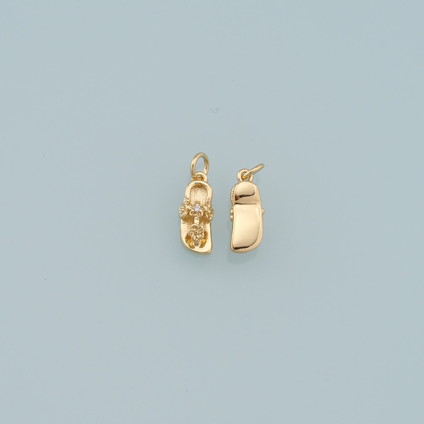 Gold Ballerina Shoes Dangle Charms,18K Gold Filled Flat Shoes Pendant,Shoes Charm Bracelet Necklace for DIY Jewelry Making Supply