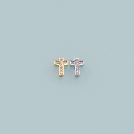 Gold Cross Charms,18K Gold Filled Cross Pendant,CZ Cross Charm Bracelet Necklace for DIY Jewelry Making Supply