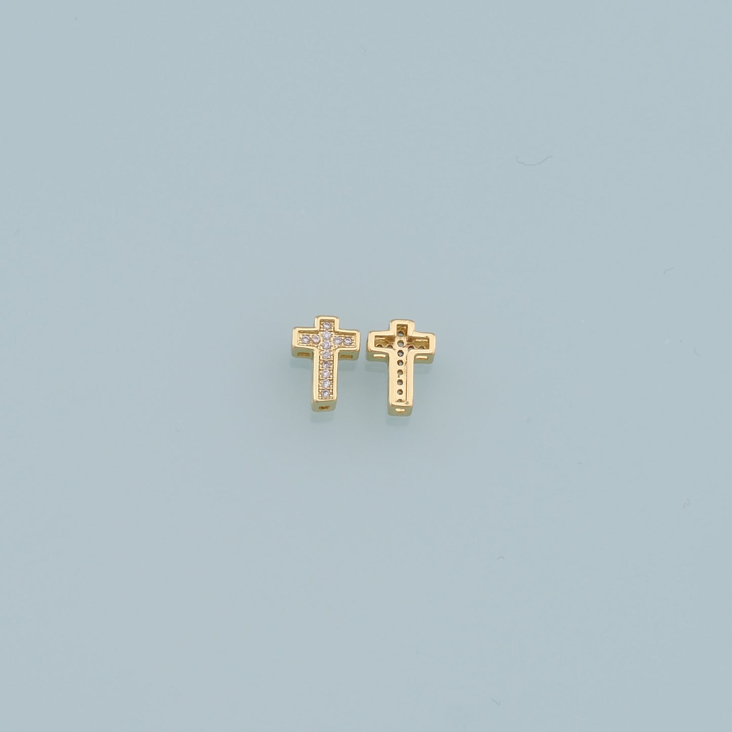 Gold Cross Charms,18K Gold Filled Cross Pendant,CZ Cross Charm Bracelet Necklace for DIY Jewelry Making Supply