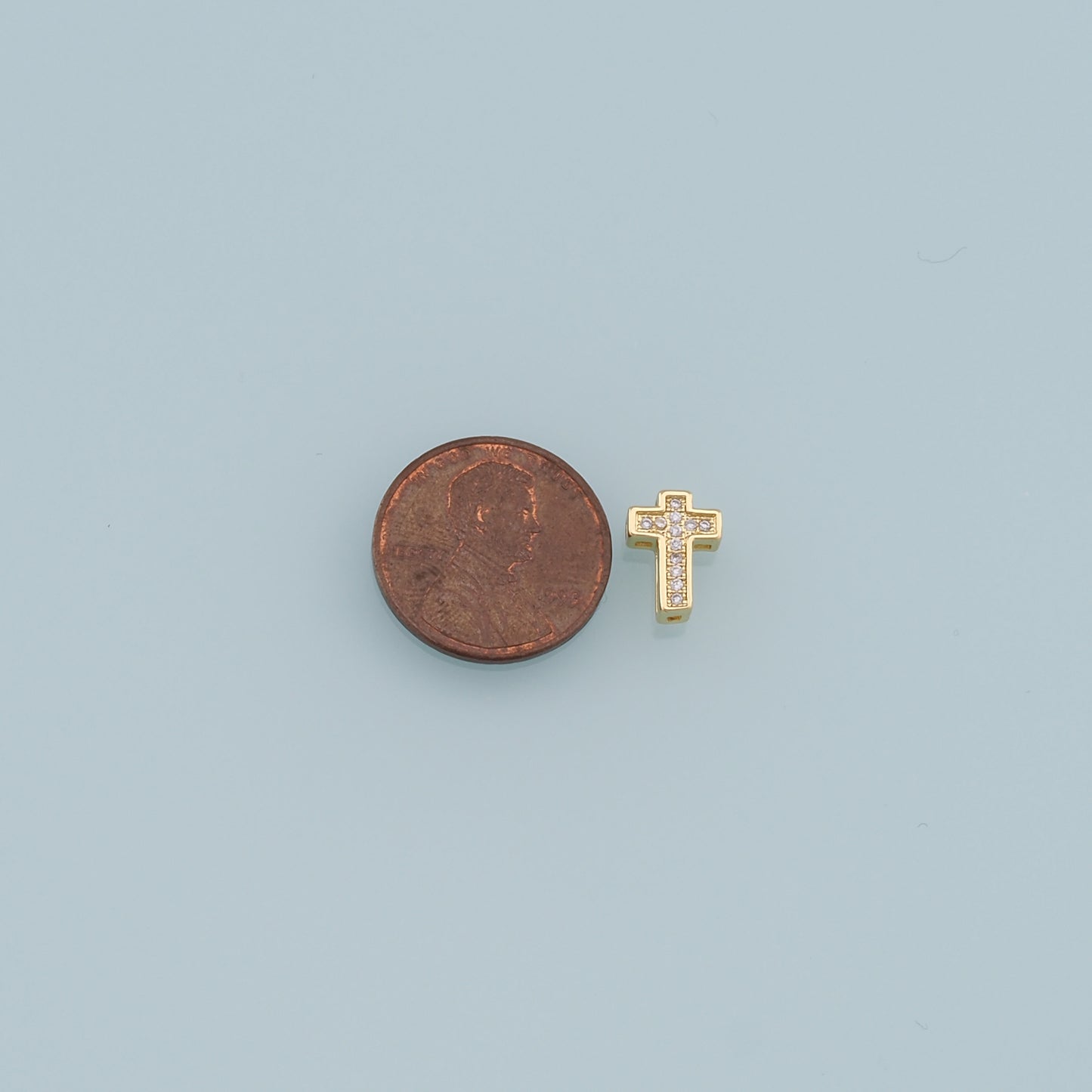 Gold Cross Charms,18K Gold Filled Cross Pendant,CZ Cross Charm Bracelet Necklace for DIY Jewelry Making Supply