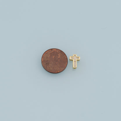 Gold Cross Charms,18K Gold Filled Cross Pendant,CZ Cross Charm Bracelet Necklace for DIY Jewelry Making Supply
