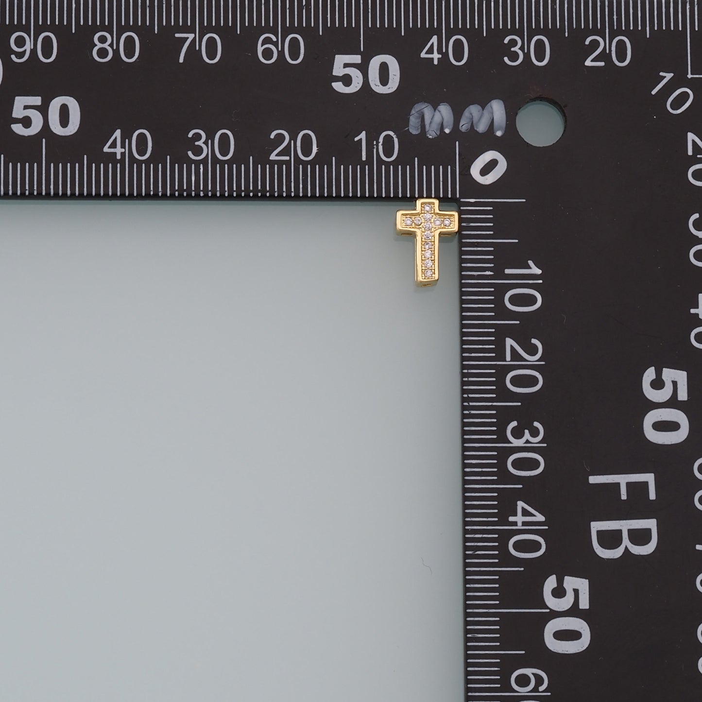 Gold Cross Charms,18K Gold Filled Cross Pendant,CZ Cross Charm Bracelet Necklace for DIY Jewelry Making Supply