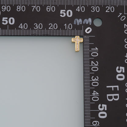 Gold Cross Charms,18K Gold Filled Cross Pendant,CZ Cross Charm Bracelet Necklace for DIY Jewelry Making Supply