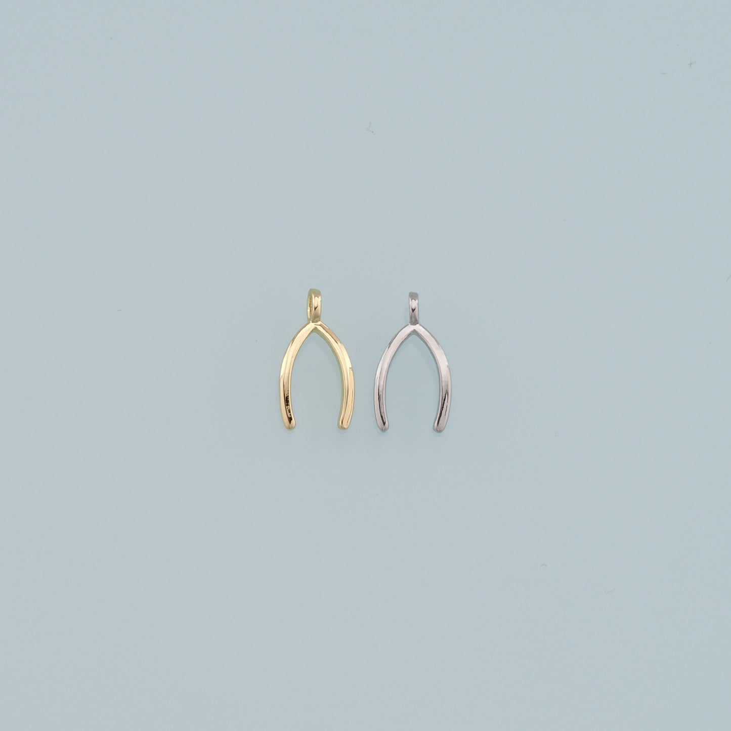 Gold Wishbone Charms,18K Gold Filled Wishbone Pendant,Wishbone cross Charm Bracelet Necklace for DIY Jewelry Making Supply