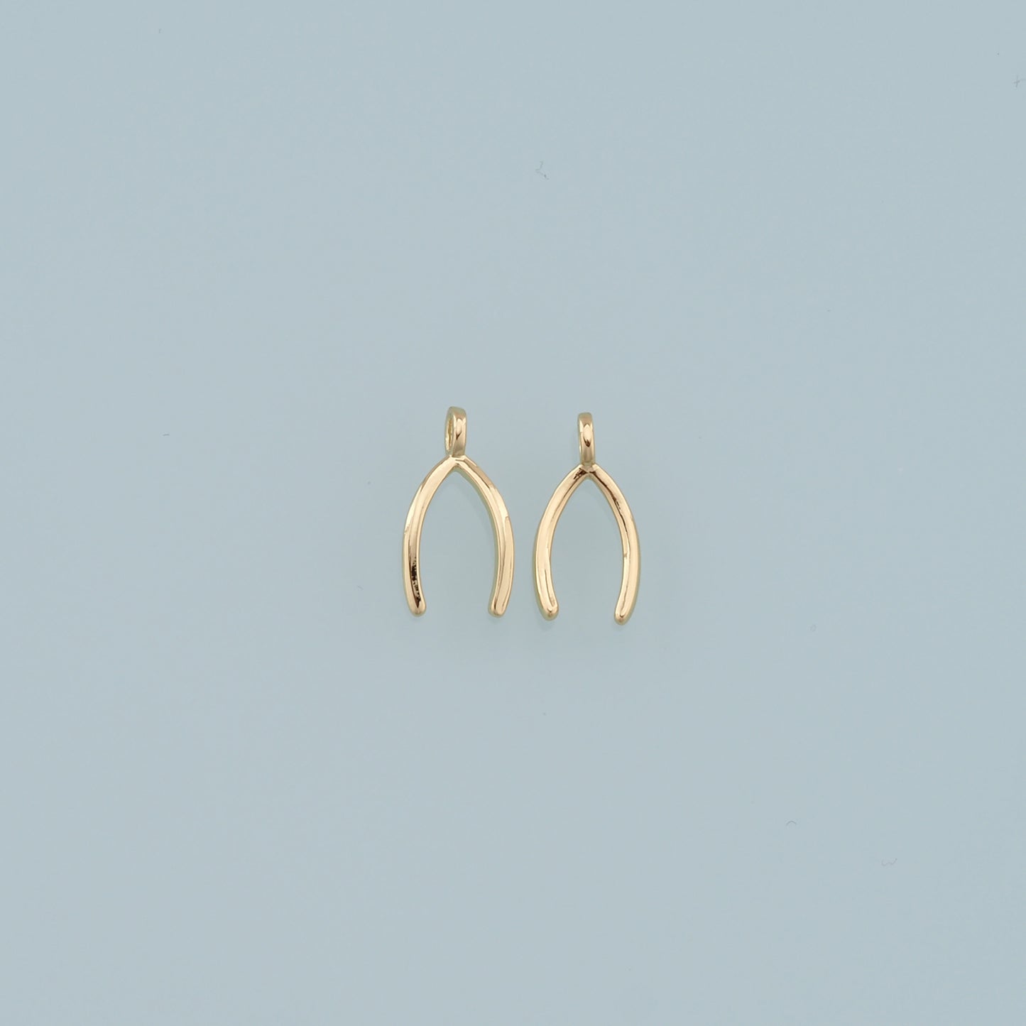Gold Wishbone Charms,18K Gold Filled Wishbone Pendant,Wishbone cross Charm Bracelet Necklace for DIY Jewelry Making Supply