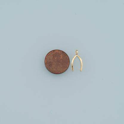 Gold Wishbone Charms,18K Gold Filled Wishbone Pendant,Wishbone cross Charm Bracelet Necklace for DIY Jewelry Making Supply