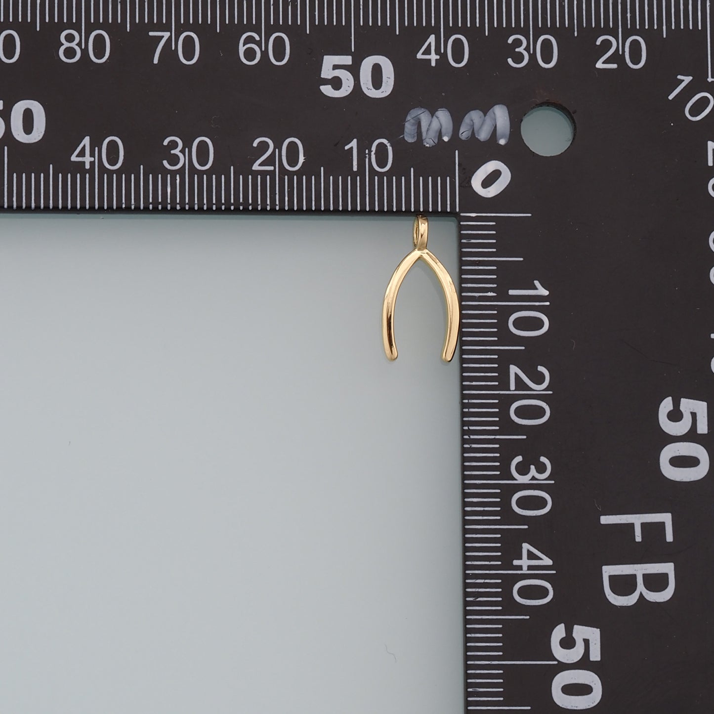 Gold Wishbone Charms,18K Gold Filled Wishbone Pendant,Wishbone cross Charm Bracelet Necklace for DIY Jewelry Making Supply