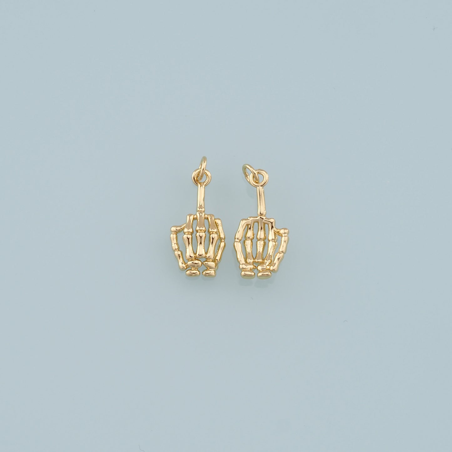 18K Gold Filled Skeleton Hand Pendant,Hand Charm Necklace for DIY Jewelry Making Supply
