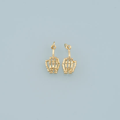 18K Gold Filled Skeleton Hand Pendant,Hand Charm Necklace for DIY Jewelry Making Supply