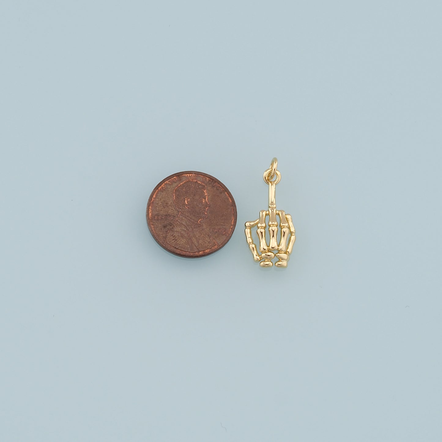 18K Gold Filled Skeleton Hand Pendant,Hand Charm Necklace for DIY Jewelry Making Supply