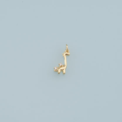 Cute Giraffe Charms,18K Gold Filled Enamel Giraffe Pendant,Kawaii Charm Bracelet Necklace for DIY Jewelry Making Supply