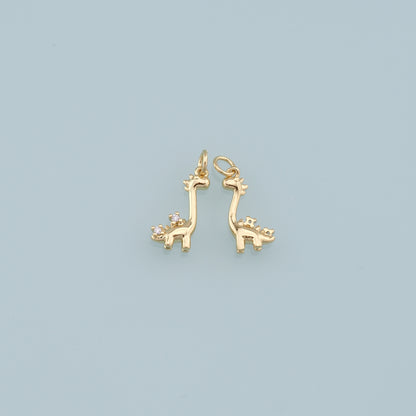 Cute Giraffe Charms,18K Gold Filled Enamel Giraffe Pendant,Kawaii Charm Bracelet Necklace for DIY Jewelry Making Supply