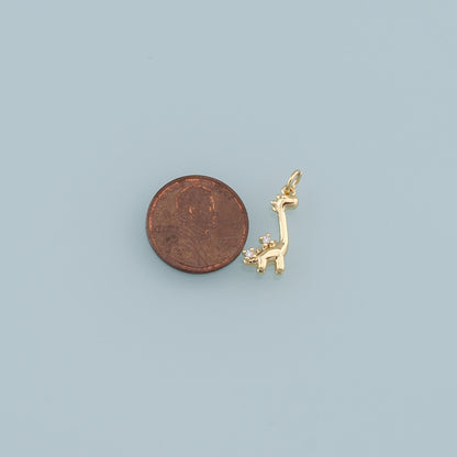 Cute Giraffe Charms,18K Gold Filled Enamel Giraffe Pendant,Kawaii Charm Bracelet Necklace for DIY Jewelry Making Supply