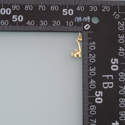 Cute Giraffe Charms,18K Gold Filled Enamel Giraffe Pendant,Kawaii Charm Bracelet Necklace for DIY Jewelry Making Supply