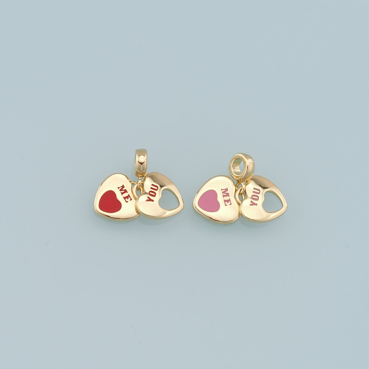 Gold Heart Charms,18K Gold Filled Heart Pendant,Heart Charm Bracelet Necklace for DIY Jewelry Making Supply