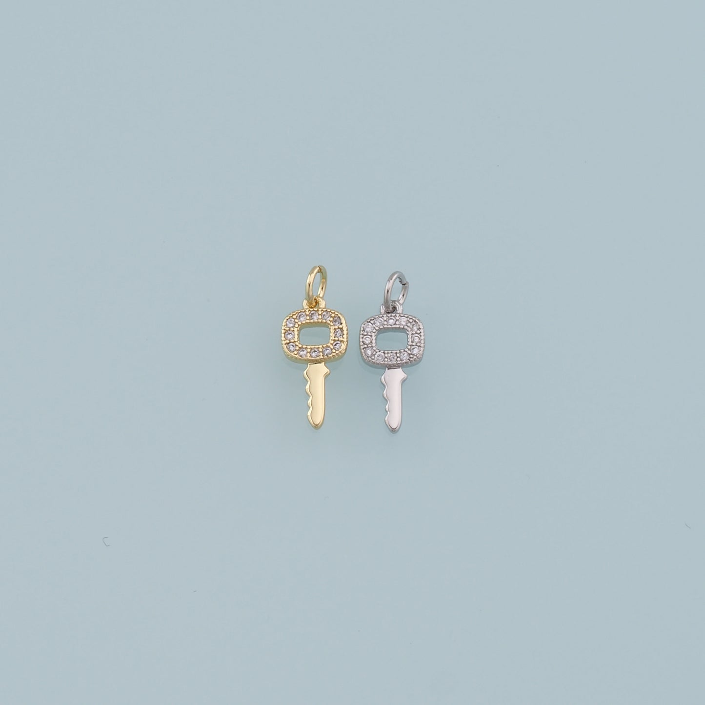 Gold key Charms,18K Gold Filled Key Pendant,key Charm Bracelet Necklace for DIY Jewelry Making Supply