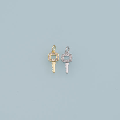 Gold key Charms,18K Gold Filled Key Pendant,key Charm Bracelet Necklace for DIY Jewelry Making Supply