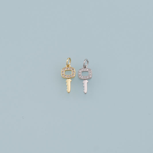 Gold key Charms,18K Gold Filled Key Pendant,key Charm Bracelet Necklace for DIY Jewelry Making Supply