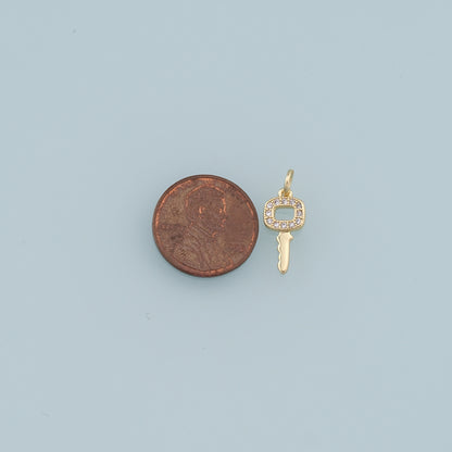 Gold key Charms,18K Gold Filled Key Pendant,key Charm Bracelet Necklace for DIY Jewelry Making Supply