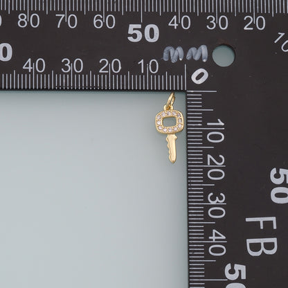 Gold key Charms,18K Gold Filled Key Pendant,key Charm Bracelet Necklace for DIY Jewelry Making Supply